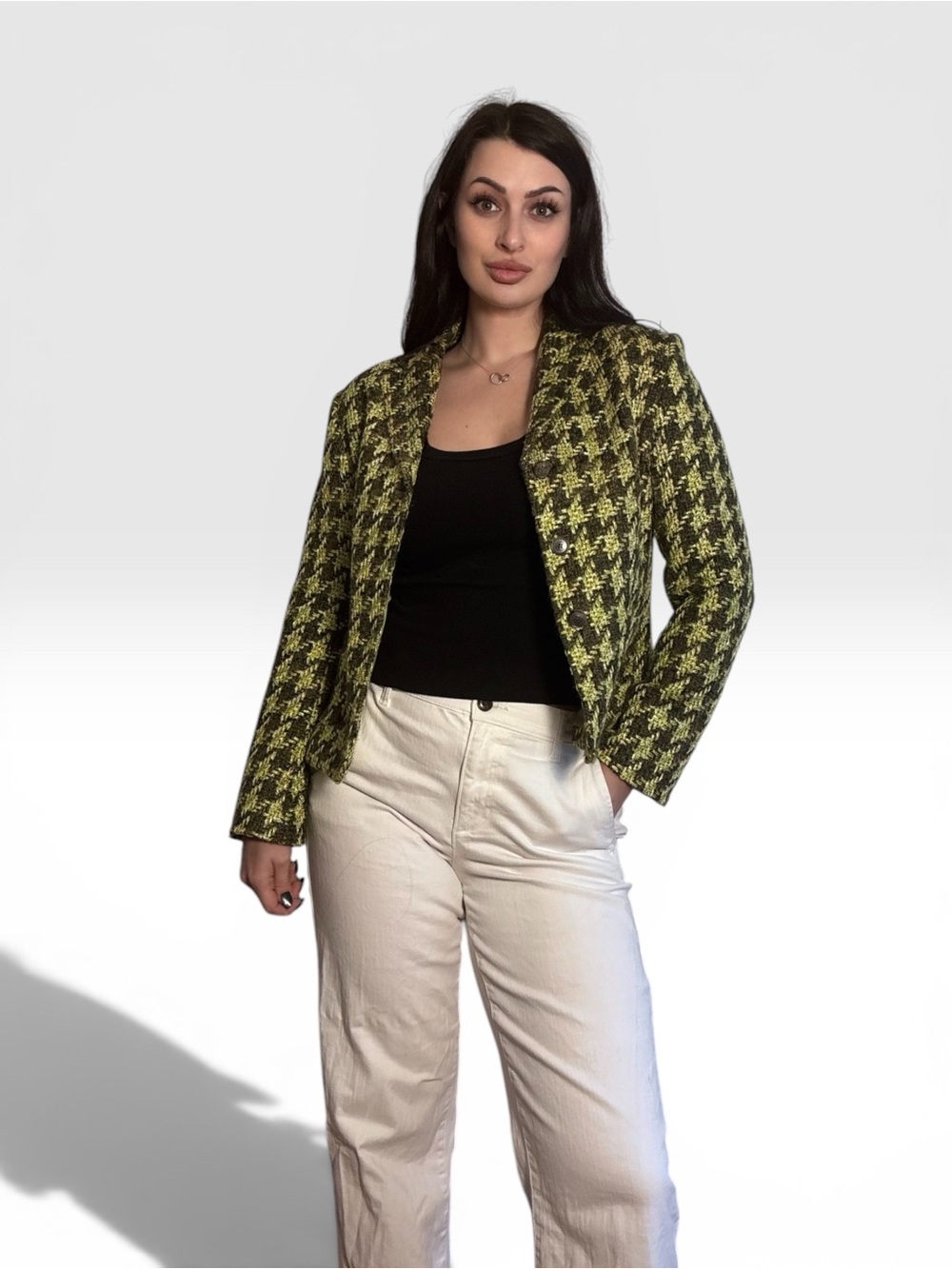 Bernard Zins Paris Juanita Tweed Blazer Made In France Size 8